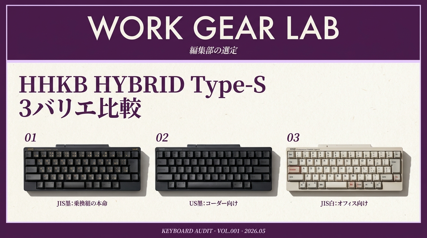 HHKB Professional HYBRID Type-S 完全レビュー｜JIS墨・US墨・JIS白の