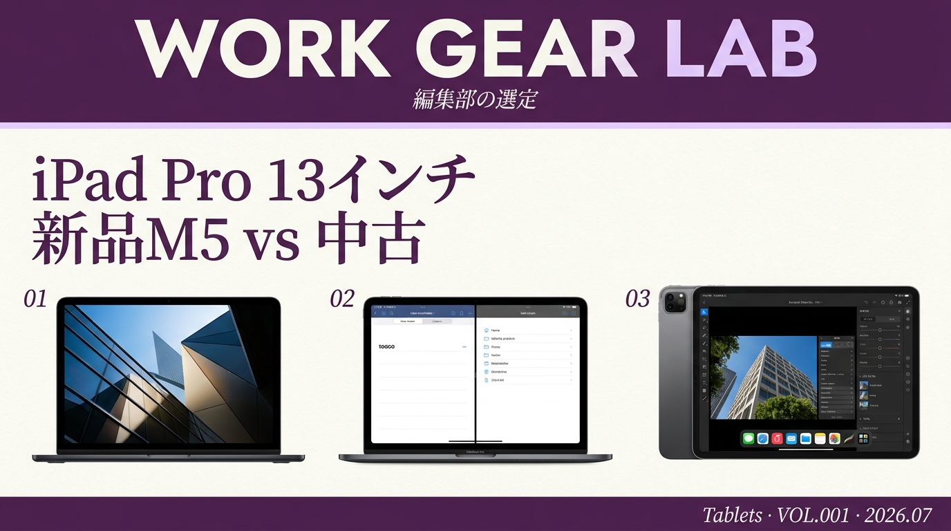 iPad Pro 13インチ M5 仕事用レビュー｜新品M5 vs 中古M4/M2 予算別ベストバイ【2026年版】